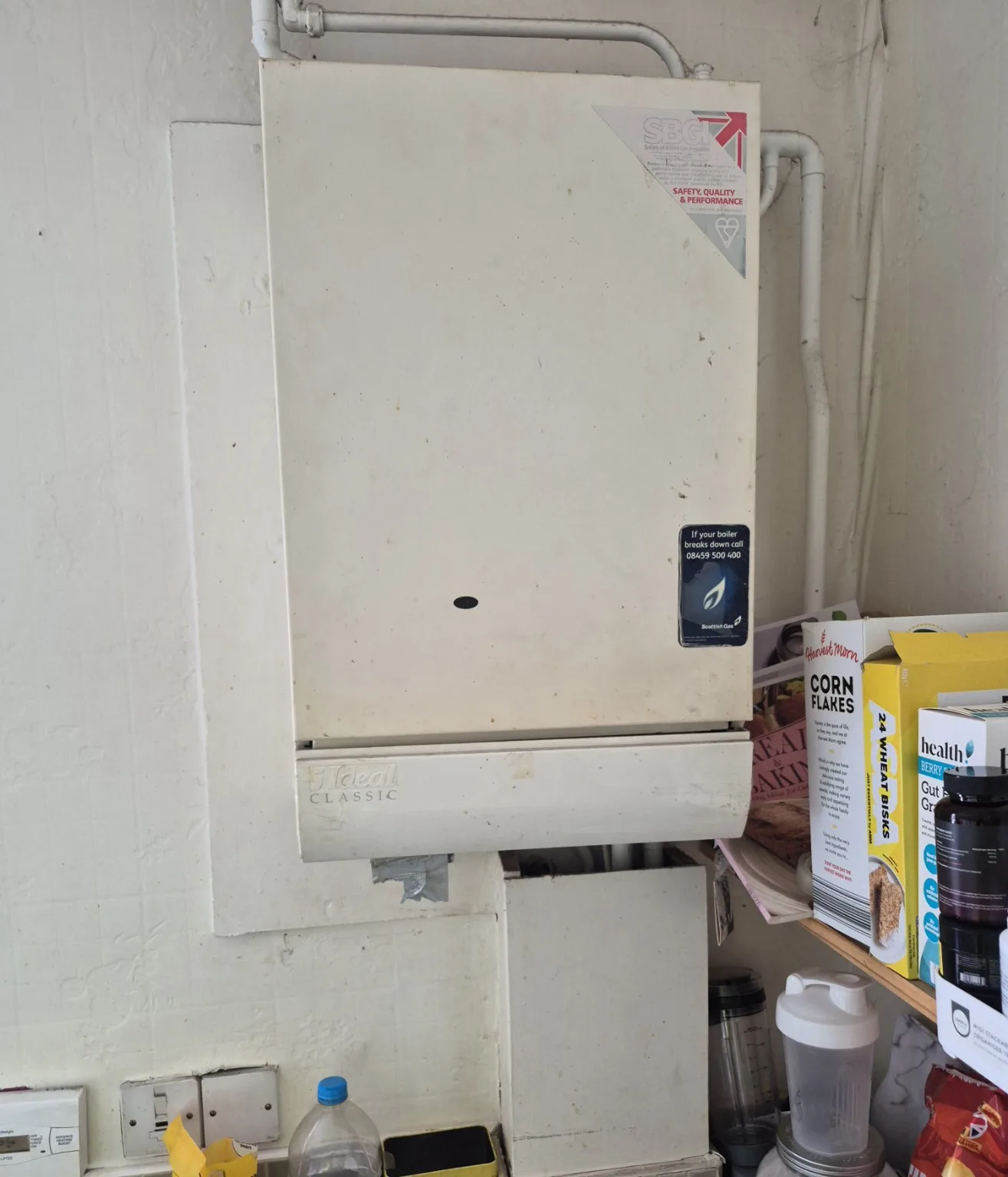 Ideal RS230 boiler before its routine service