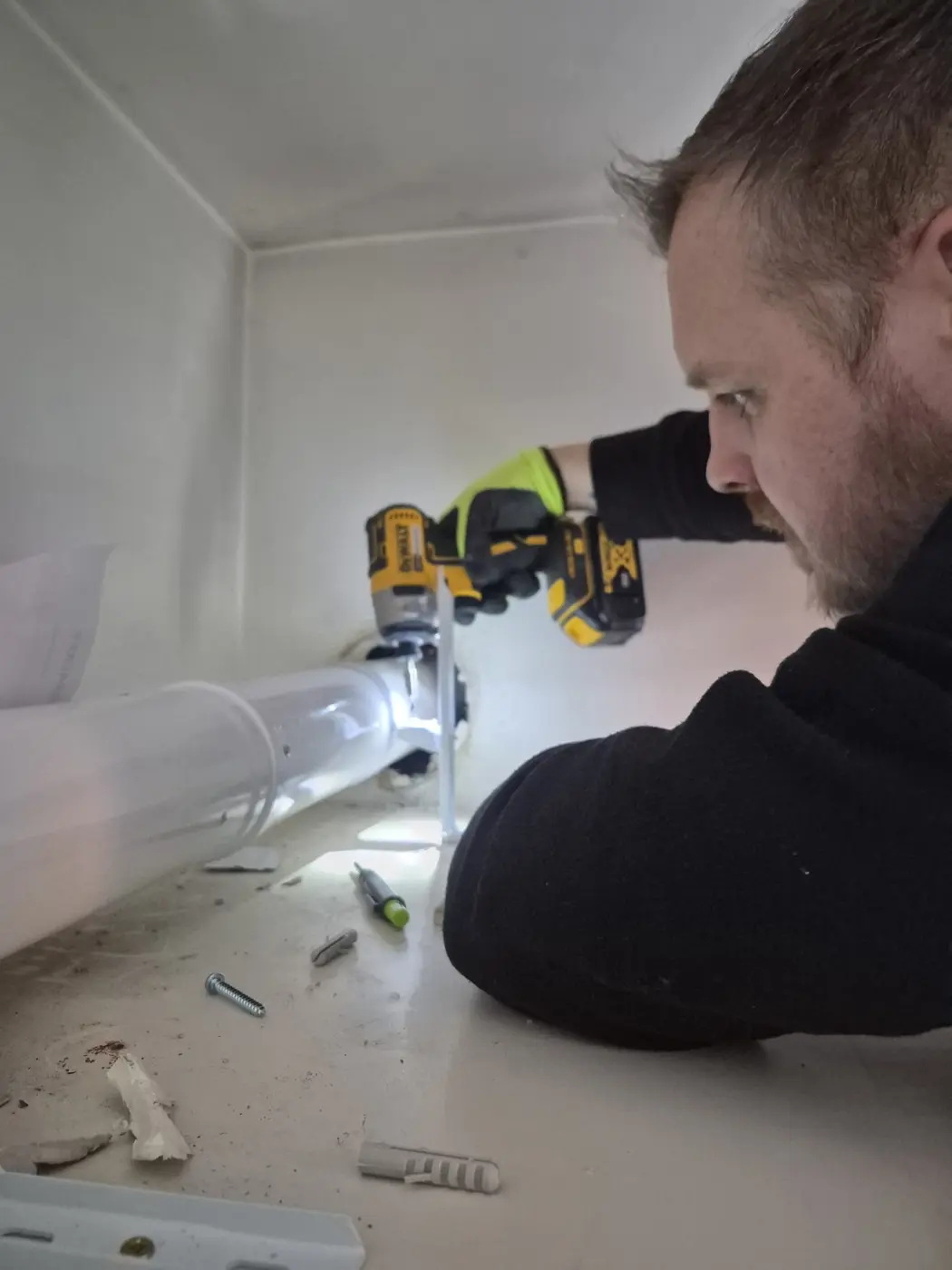 Careful preparation work during a domestic heating installation