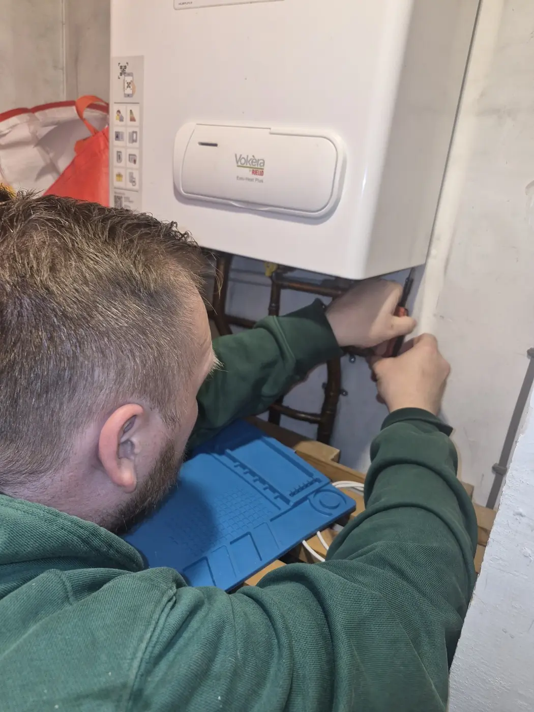 Boiler commissioning checks being completed